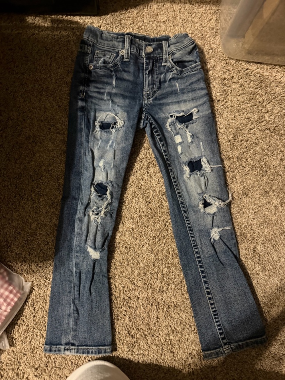 Boys Distressed Blue Ripped Jeans